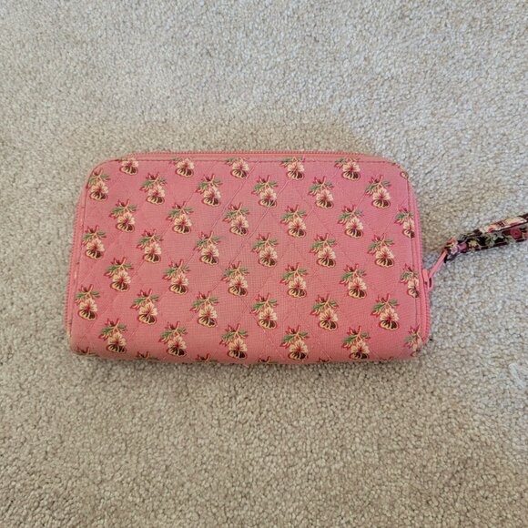 Vera Bradley Older Style Pink Peonies Print Clutch Wallet - Picture 4 of 4